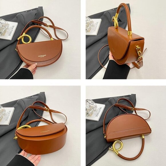 Black PU Leather Slouchy Saddle Bag for Women - Versatile Crossbody, Shoulder, T - Picture 6 of 7